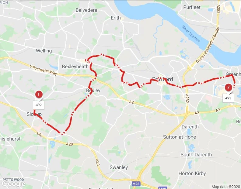 492 Bus Route Map London Buses Route 492 | Uk Transport Wiki | Fandom
