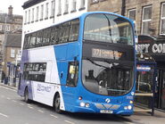 A First West Yorkshire Wright Gemini bodied B7TL in Huddersfield.