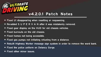 Udu Game Update Log Ultimate Driving Roblox Wikia Fandom - roblox exploits 2018 for ultimate driving