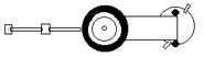 A sketch of the final two-wheel drive layout for Bang, showing the vertical disc and thwack tail