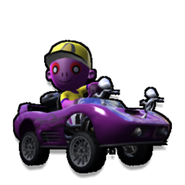 Purple Monkey with his kart