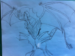 Jade Dragonoid Drawing