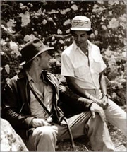 Ford with  on the set of  in , , 1983