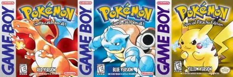 Gameboy Pokemon Pocket Monsters Red Green Blue Yellow 