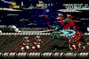 A player decapitates three rat foes