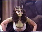 Actress Barbara Joyce as the Huntress in the    TV special, the Huntress' first non-comics appearance.