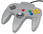 A gray Nintendo 64 controller