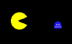 The cutscene in the original  game exaggerated the effect of the Energizer power pellet 