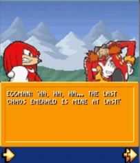 Eggman confronts Knuckles on Angel Island in .