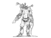 Sketch of a humanoid alien