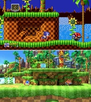  in  (1991, top) and Sonic Generations (bottom); the stage was one of the nine levels remastered in Generations