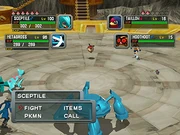 The main character's  and  battle against the opponent's  and  on Mt. Battle, a common setting for battles.