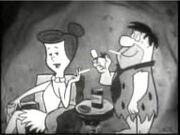 Fred and Wilma Flintstone advertising cigarettes