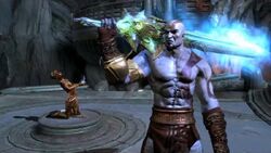 blades of olympus shinning in kratos back - Playground