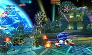 Gameplay screenshot of Sonic Colors, showing Sonic in one of the game's levels