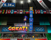 Wii Mario and Sonic trampolining event