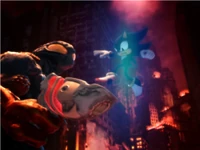 Shadow attacking the  while teleporting