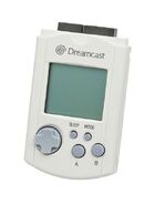 An image showing the Visual Memory Unit peripheral for Sega's Dreamcast console.
