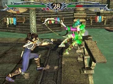 Garota jogando jogo de luta #3 Soul Calibur 3 (PS2) 