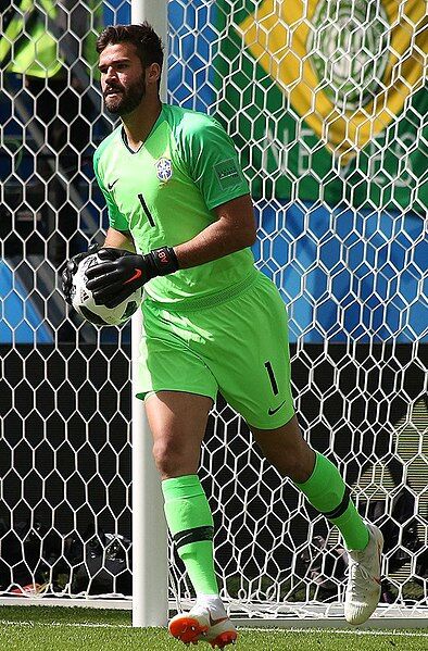 Brazil No1 Alisson Green Goalkeeper Long Sleeves Soccer Country Jersey
