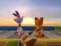 Marine and Blaze watching the sunset.