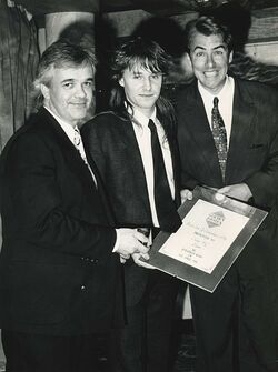 1990 Golden Joystick Awards (Paul Patterson, Jaz Rignall, Jonathan Ross)