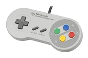 The  gamepad (Japanese Super Famicom version shown), which popularized the layout used by most modern gamepads