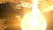 A Chaos Emerald teleporting an entire , from the / version of .