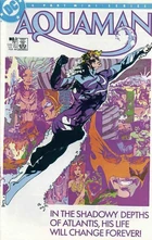 Aquaman's deep-blue camouflage suit in Aquaman vol. 2, #1 (February 1986). Art by Craig Hamilton.