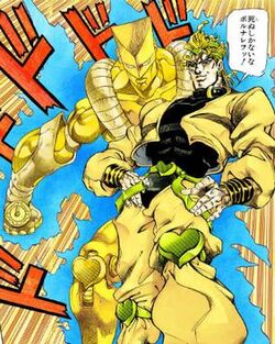 dio brando, the world, bobobo-bo bo-bobo, and koyasu takehito (jojo no  kimyou na bouken and 3 more) drawn by chamaji