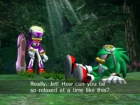 Wave talking with Jet, from .
