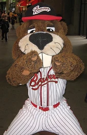 Boomer Beaver (photographed in 2007) was the mascot for the , a now-defunct  team.