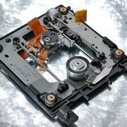 Internal mechanism of a DVD-ROM Drive. See text for details.