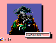 A close-up map of the island's summit.