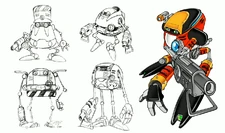 Various concepts alongside E-102 Gamma's final design.