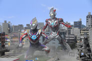 Ultraman orb and ultraman x