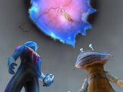 Kanegon and Vittorio overlooking Zetton