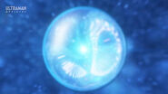 A blue energy orb appears