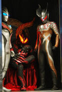 Evil Tiga with Ultraman Belial and Darklops Zero