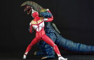 Fan Image of the Ultra-Act Golza with the Ultra-Act Tiga Power Type figure