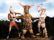 Gomora vs Ultraman and Hanuman