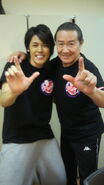 Mamoru Miyano and Kohji Moritsugu, Ultraseven's actor.