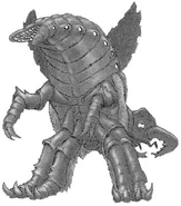 This unused monster's main trademark is that he possesses two heads, one is located in his tail. The secondary head greatly resembles the monster Antlar.