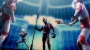 Belial about to fight Ultraman Jack, Ultraman Ace and Ultraman 80.