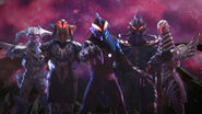 Belial along with four member of the Darkness Five in Ultraman Retsuden