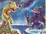 Artwork of Peter fighting with Guesra