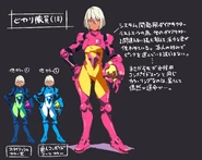 A concept art of Hikari Kaizaki, with color variations of her Dia-Tector.[2]