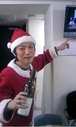 Takeshi Yoshioka as Santa Claus getting drunk