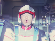Nakajima is shocked to witness the first appearance of Ultraman Dyna.