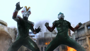 Ginga & Victory defeated and turned into statues
